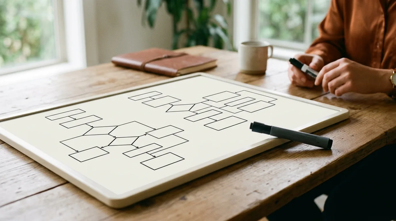 A clean whiteboard detailing the meddic sales qualification process for enterprise deals.
