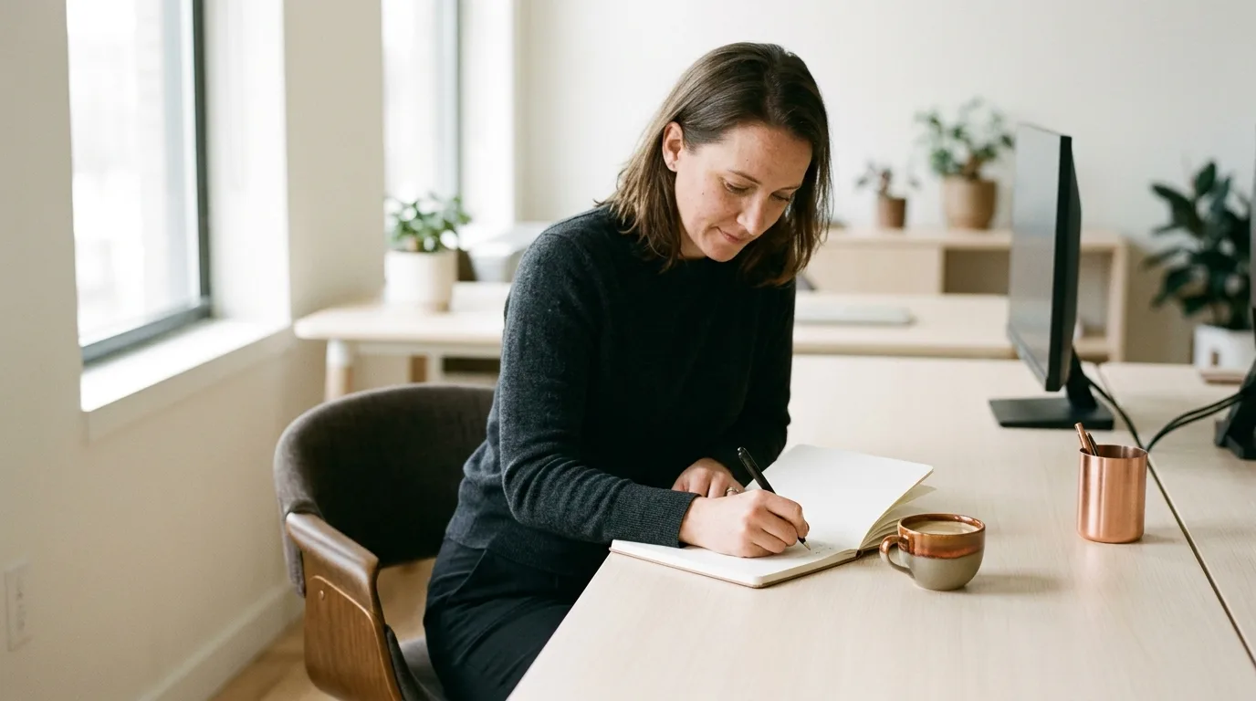 A professional workspace setup for meeting preparation.